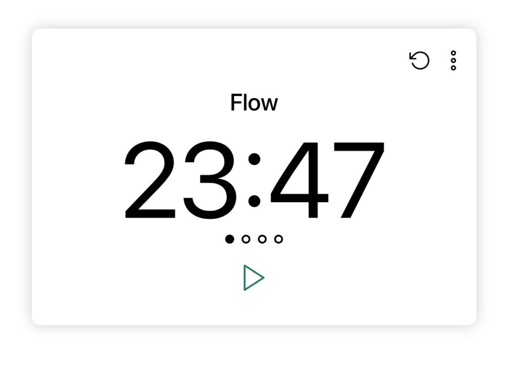 Flow time management timer