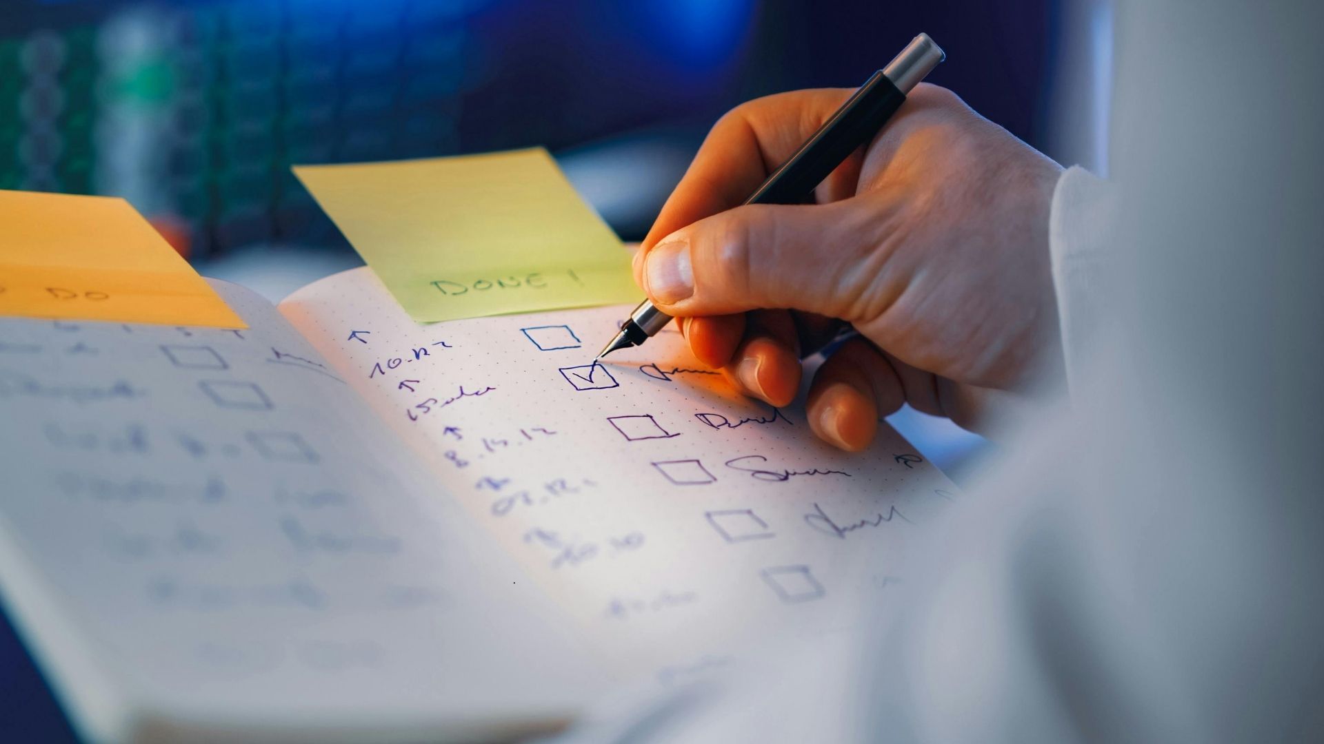 completing checklist before finishing