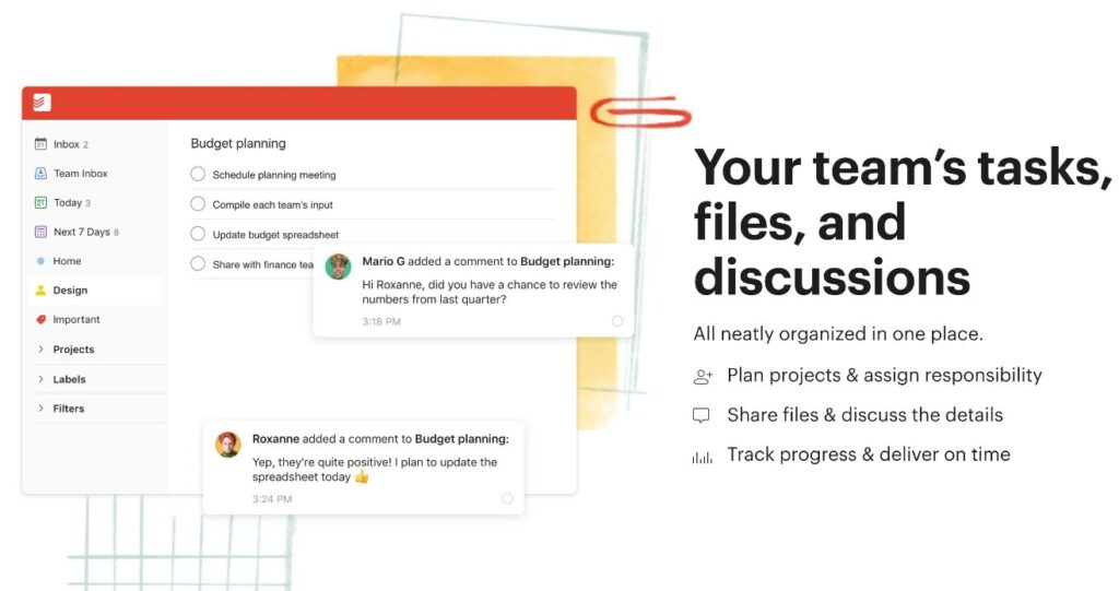 Example of todoist time management software