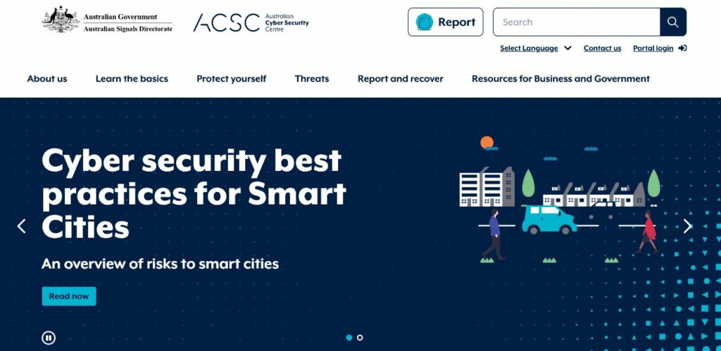 Landing page of cyber.gov.au