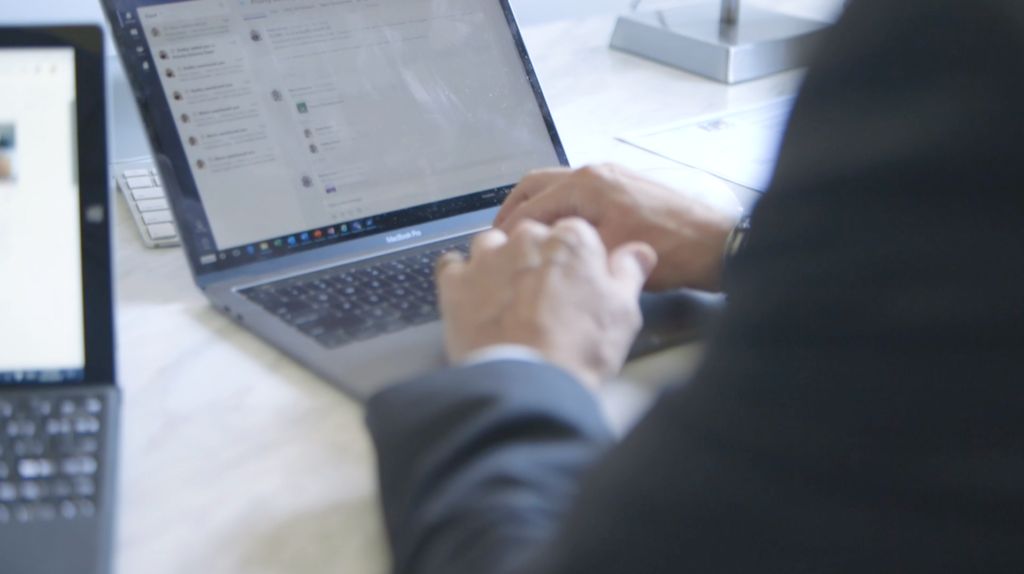 man working on a laptop