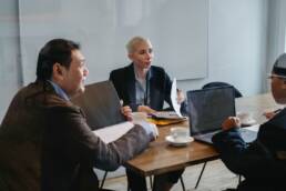 Team meeting in office