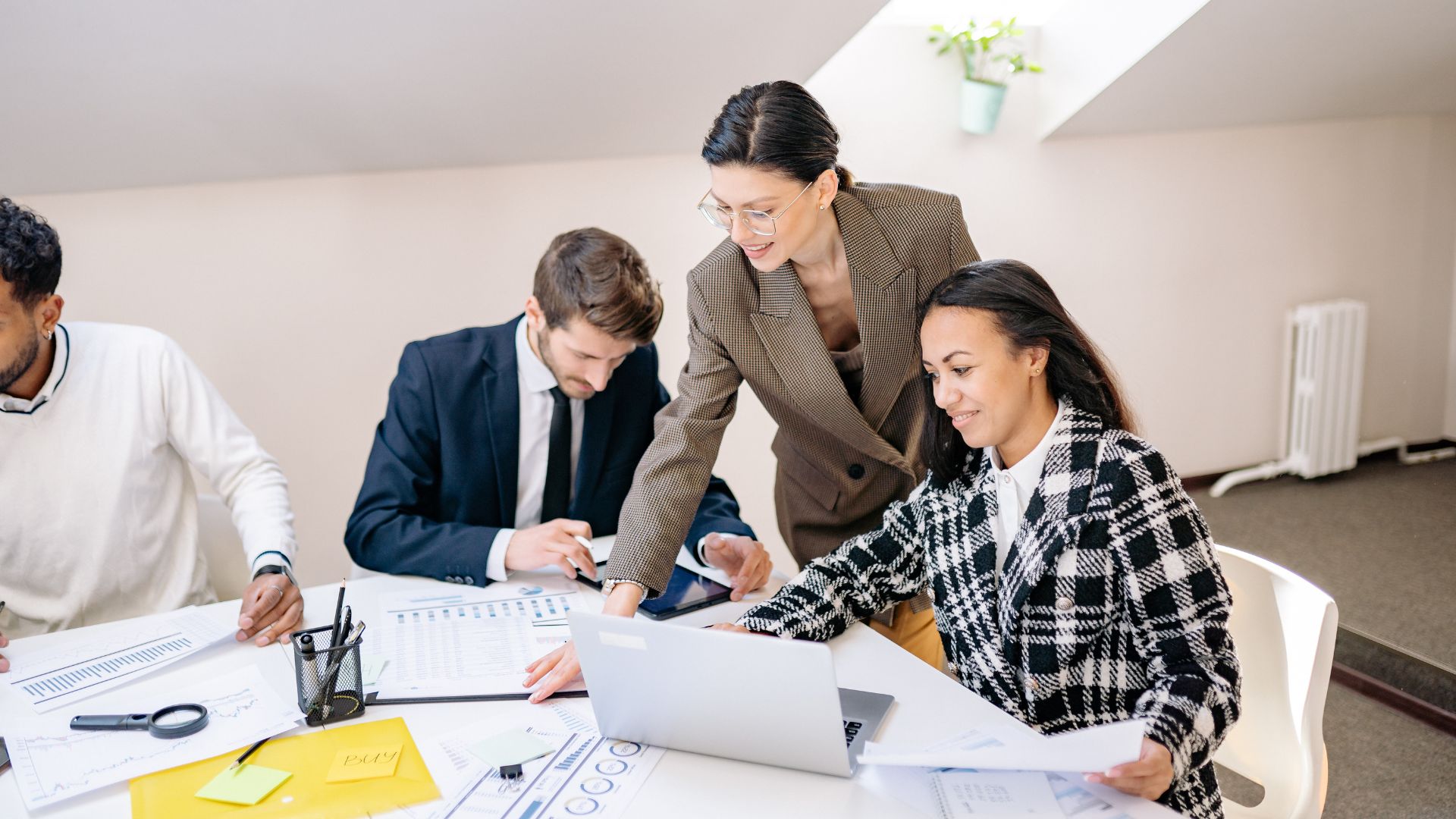 leader providing direction to her team
